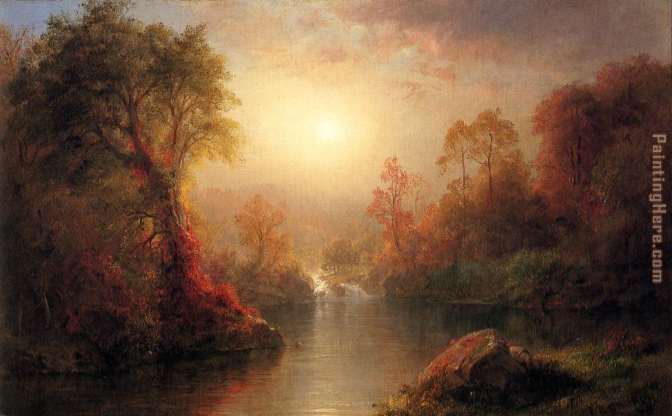 Autumn painting - Frederic Edwin Church Autumn art painting